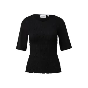 Smocked Detail Viscose Jersey T-Shirt for Women COMMA image-0