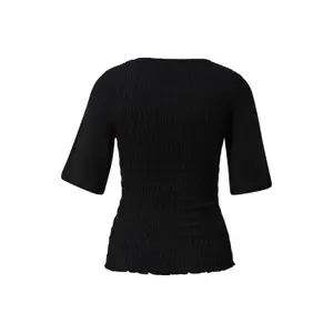 Smocked Detail Viscose Jersey T-Shirt for Women COMMA image-1