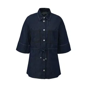 Lightweight Denim Jacket with Drawstring Women COMMA image-0