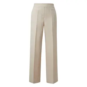 Wide Linen Blend Trouser with Preformed Elasticated Waist for Women COMMA image-0