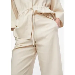 Wide Linen Blend Trouser with Preformed Elasticated Waist for Women COMMA image-3