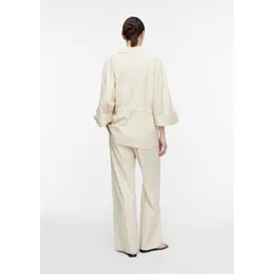 Wide Linen Blend Trouser with Preformed Elasticated Waist for Women COMMA image-4