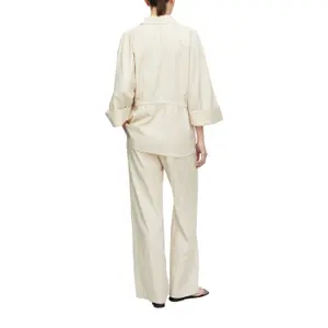 Wide Linen Blend Trouser with Preformed Elasticated Waist for Women COMMA image-5