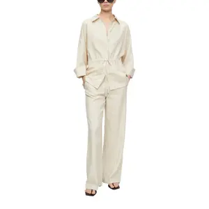 Wide Linen Blend Trouser with Preformed Elasticated Waist for Women COMMA image-6