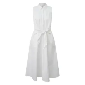 Sleeveless Shirt Dress in Cotton Poplin for Women COMMA image-0