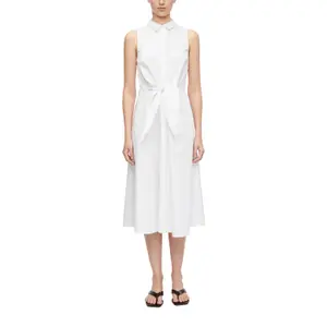 Sleeveless Shirt Dress in Cotton Poplin for Women COMMA image-2