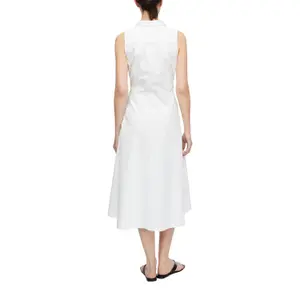 Sleeveless Shirt Dress in Cotton Poplin for Women COMMA image-5