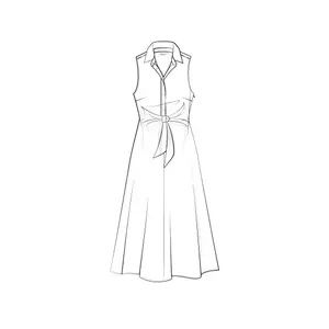 Sleeveless Shirt Dress in Cotton Poplin for Women COMMA image-6