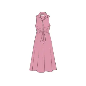 Sleeveless Shirt Dress in Cotton Poplin for Women COMMA image-4