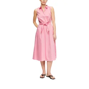 Sleeveless Shirt Dress in Cotton Poplin for Women COMMA image-5