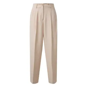 Women’s Linen and Viscose Blend Ankle Suit Trousers COMMA image-0