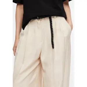 Women’s Linen and Viscose Blend Ankle Suit Trousers COMMA image-3