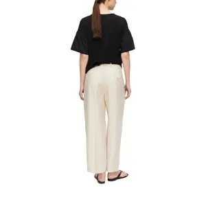 Women’s Linen and Viscose Blend Ankle Suit Trousers COMMA image-5