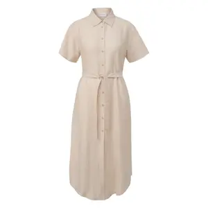 Fluid Shirt Dress in Viscose and Linen for Women COMMA image-0