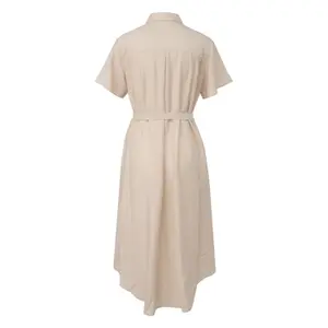 Fluid Shirt Dress in Viscose and Linen for Women COMMA image-1