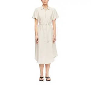 Fluid Shirt Dress in Viscose and Linen for Women COMMA image-2