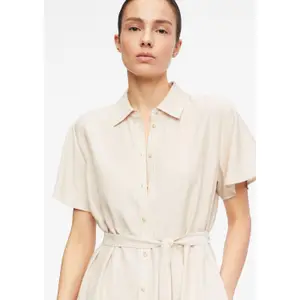 Fluid Shirt Dress in Viscose and Linen for Women COMMA image-3