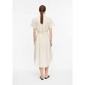 Fluid Shirt Dress in Viscose and Linen for Women COMMA image-4