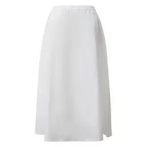 Women's Flared Midi Skirt in Stretch Poplin with Italian Pockets COMMA image-1