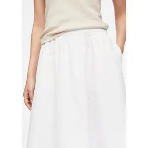 Women's Flared Midi Skirt in Stretch Poplin with Italian Pockets COMMA image-3