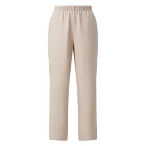Women's Elasticated Waist Fluid Straight Trousers in Mixed Viscose COMMA image-0