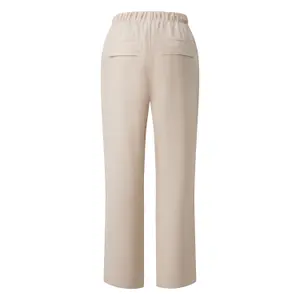 Women's Elasticated Waist Fluid Straight Trousers in Mixed Viscose COMMA image-1