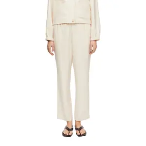 Women's Elasticated Waist Fluid Straight Trousers in Mixed Viscose COMMA image-2