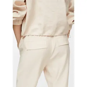 Women's Elasticated Waist Fluid Straight Trousers in Mixed Viscose COMMA image-3