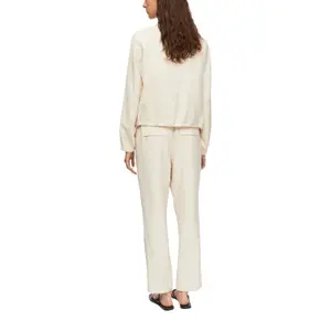 Women's Elasticated Waist Fluid Straight Trousers in Mixed Viscose COMMA image-5