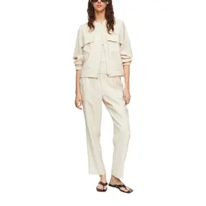 Women's Elasticated Waist Fluid Straight Trousers in Mixed Viscose COMMA image-6