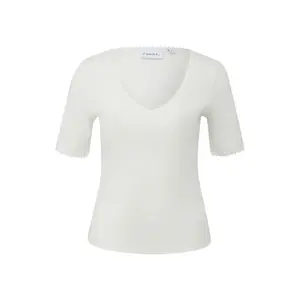 Ribbed Jersey T-shirt with Decorative Trim Women's COMMA image-0