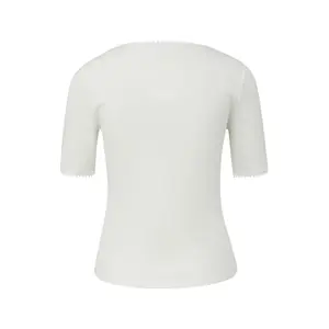 Ribbed Jersey T-shirt with Decorative Trim Women's COMMA image-1