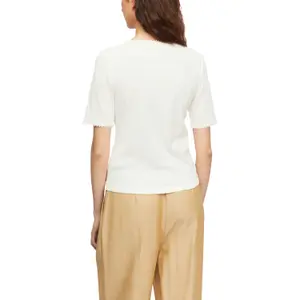 Ribbed Jersey T-shirt with Decorative Trim Women's COMMA image-5