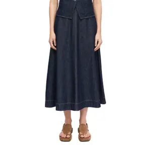 Jupe midi en jean léger coupe en A femme COMMA image-2