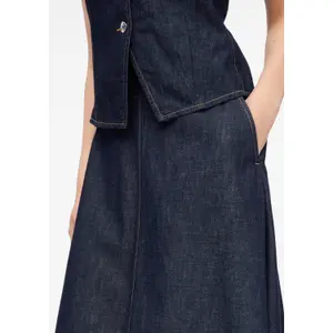 Jupe midi en jean léger coupe en A femme COMMA image-3