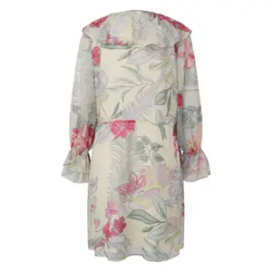 Long Sleeve Ruffle Dress with Textured Print Women's COMMA image-1