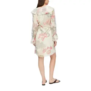 Long Sleeve Ruffle Dress with Textured Print Women's COMMA image-5