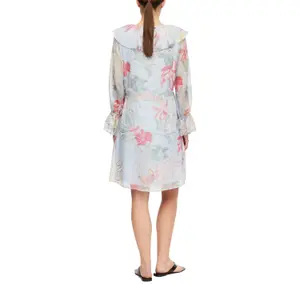 Long Sleeve Ruffle Dress with Textured Print Women's COMMA image-5