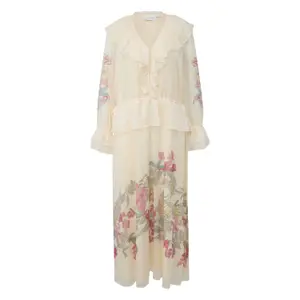 Long Sleeve Dress with Print and Ruffle Details Women COMMA image-0