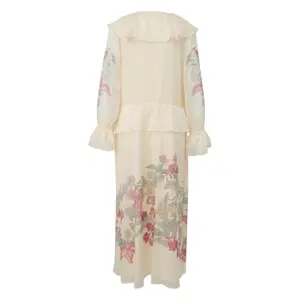 Long Sleeve Dress with Print and Ruffle Details Women COMMA image-1