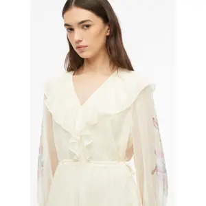 Long Sleeve Dress with Print and Ruffle Details Women COMMA image-3