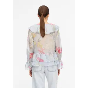 Textured Print Blouse with Ruffle Details Women COMMA image-4