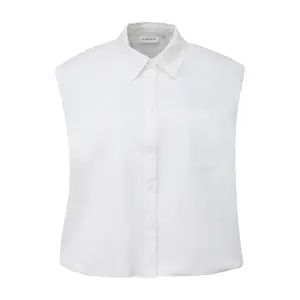 Sleeveless Cotton Blouse with Puff Hem for Women COMMA image-0