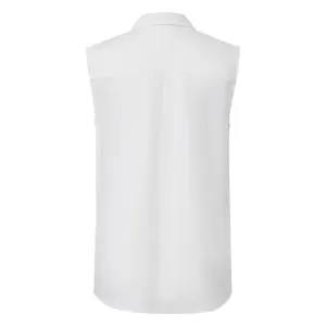 Sleeveless Long Linen Blend Shirt with Chest Pockets Women's COMMA image-1