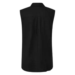 Sleeveless Long Linen Blend Shirt with Chest Pockets Women's COMMA image-1