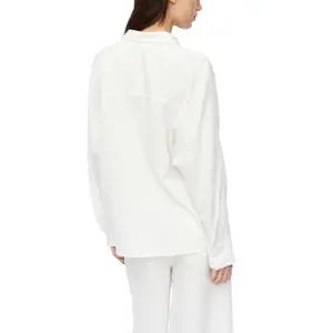 Women's Long Sleeve Buttoned Linen Blend Shirt COMMA image-5