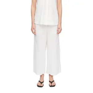 Wide Leg Linen Blend Culottes Trousers for Women COMMA image-2