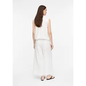 Wide Leg Linen Blend Culottes Trousers for Women COMMA image-4