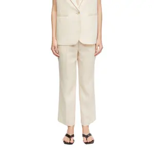 Lightweight Woven Ankle Dress Trousers for Women COMMA image-2
