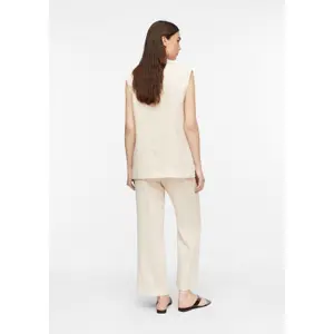 Lightweight Woven Ankle Dress Trousers for Women COMMA image-4
